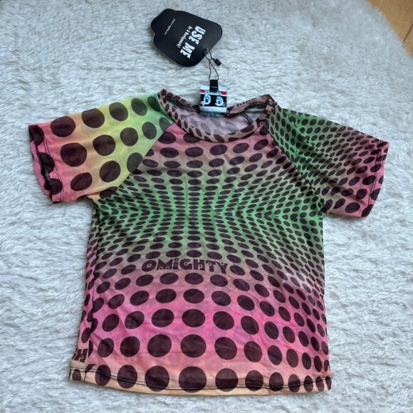NWT O-Mighty Omweekend Top Shirt XS Sheer Soft TShirt New - Picture 3 of 4